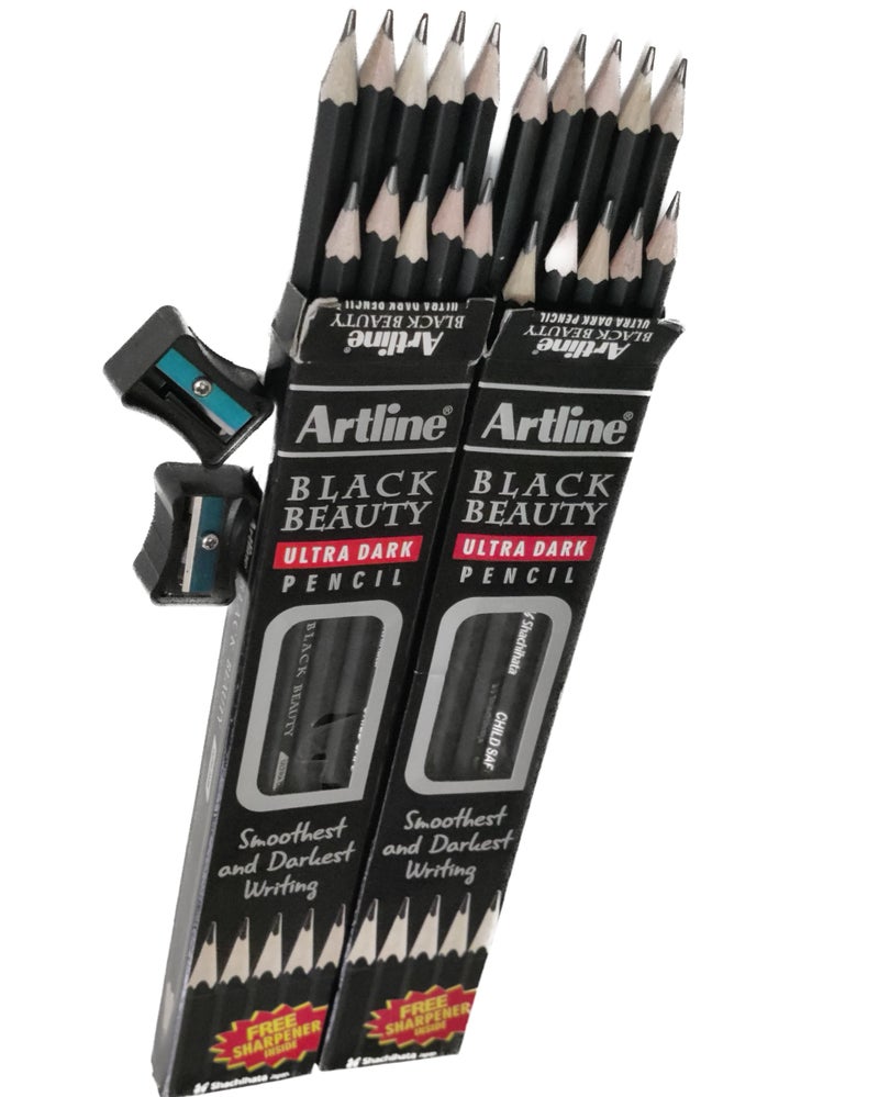 artline Black Beauty Ultra dark Pencil Pack of 2 (2) - Image 2